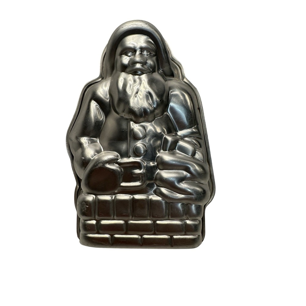 Vintage Christmas Santa Claus‎ Metal Candy Chocolate Cake Two Piece Mold